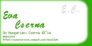 eva cserna business card